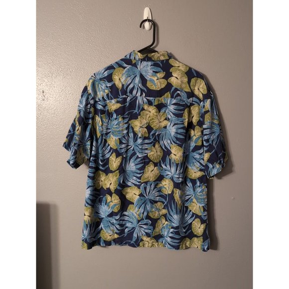 Pussers Island Reserve Blue Tropical Button Up Shirt 100% Silk Size M - Picture 5 of 7